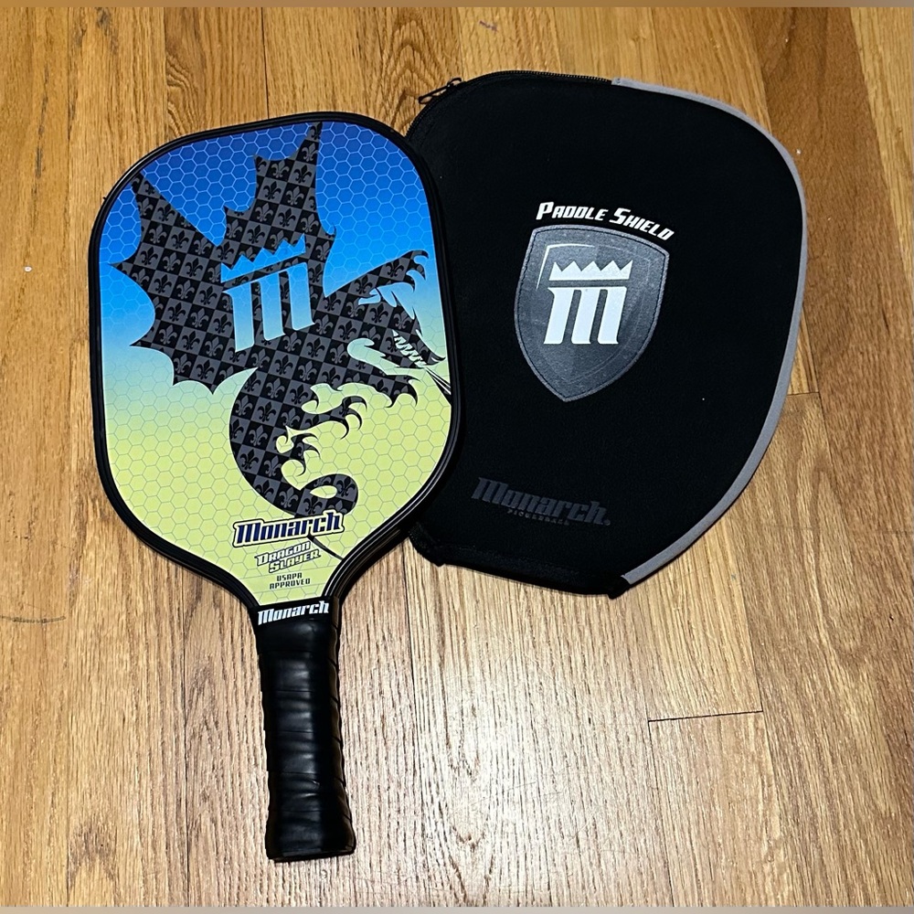 Monarch Dragon Slayer Pickleball Composite Paddle Blue/Yellow With Case